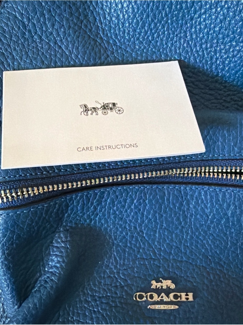 Coach Blue Pebbled Leather Mini Backpack beautiful blue! - Picture 6 of 6